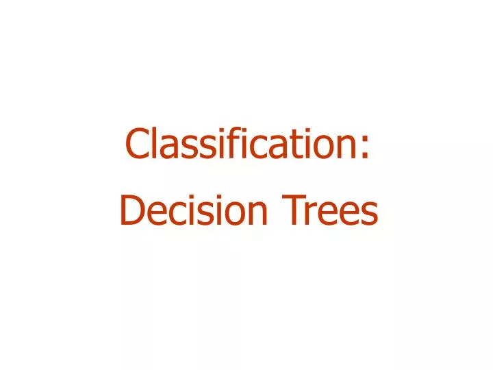 classification decision trees