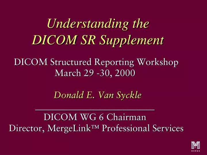 understanding the dicom sr supplement