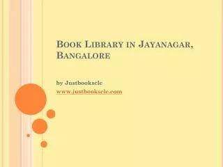 Online Book Library at Jayanagar