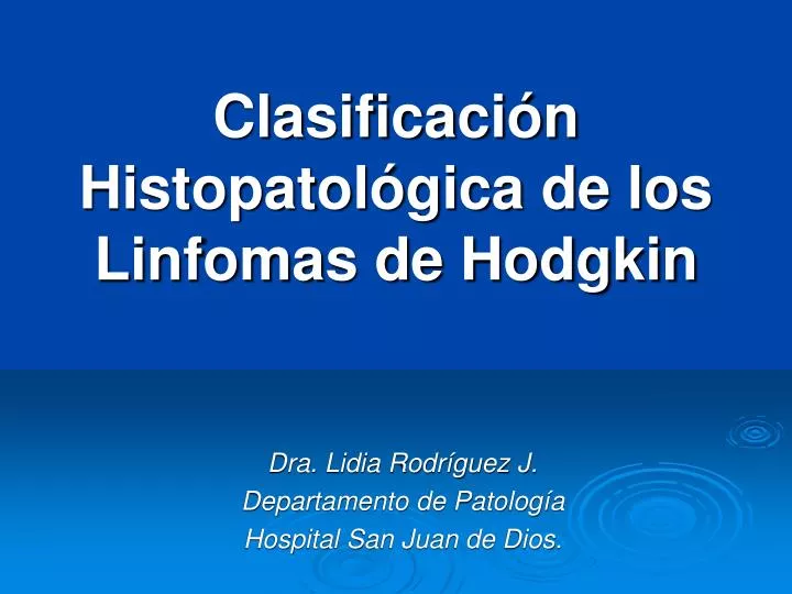 clasificaci n histopatol gica de los linfomas de hodgkin