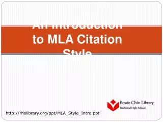 An Introduction to MLA Citation Style