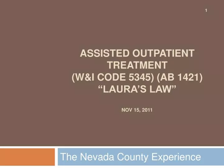 assisted outpatient treatment w i code 5345 ab 1421 laura s law nov 15 2011