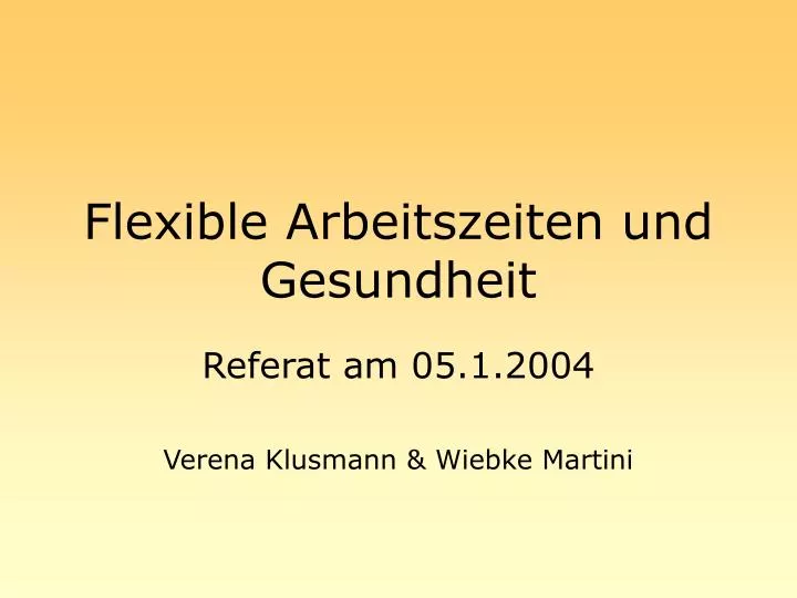 flexible arbeitszeiten und gesundheit