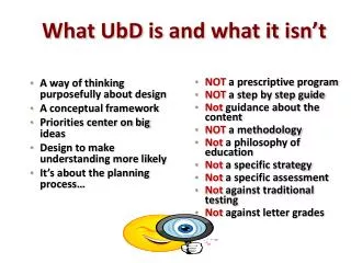 What UbD is and what it isn’t