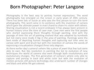 born photographer: peter langone