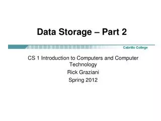 Data Storage – Part 2