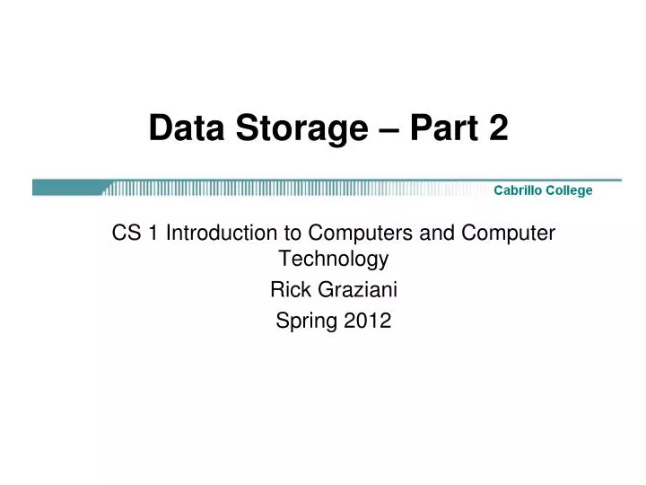 data storage part 2