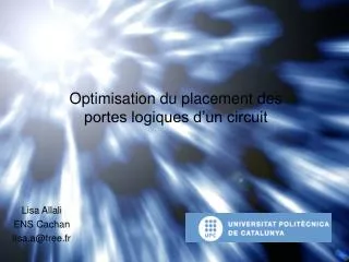 optimisation du placement des portes logiques d un circuit