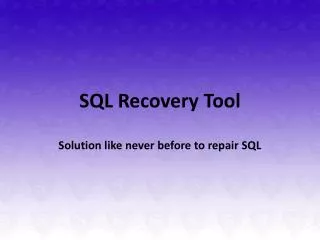 free sql recovery software
