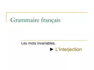 grammaire fran ais