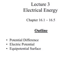 Lecture 3 Electrical Energy