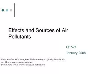 Effects and Sources of Air Pollutants