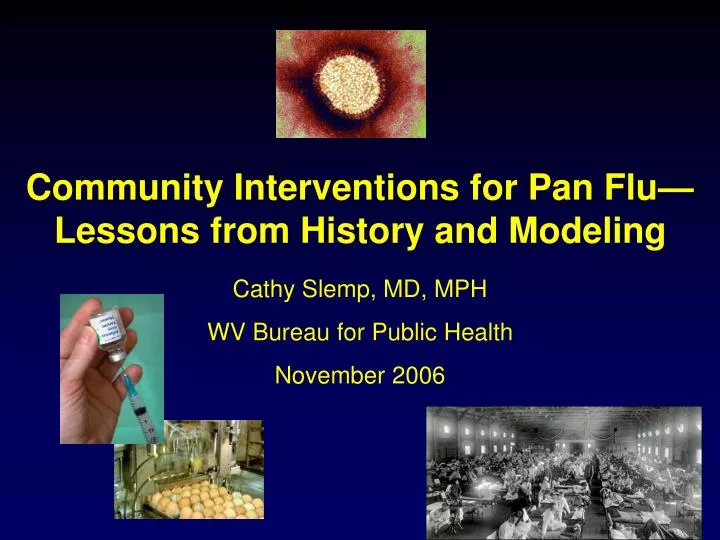 community interventions for pan flu lessons from history and modeling