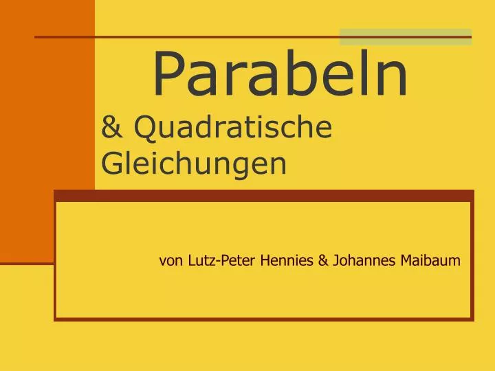 parabeln quadratische gleichungen