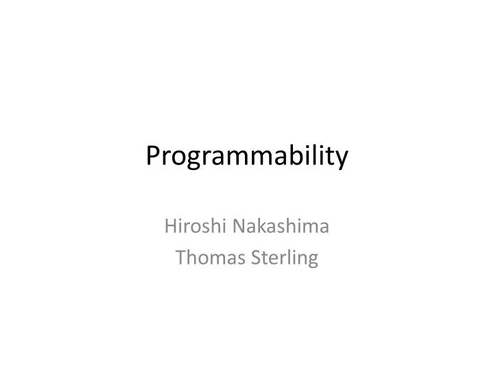 programmability