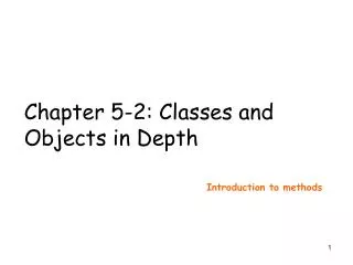 Introduction to methods