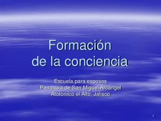 formaci n de la conciencia