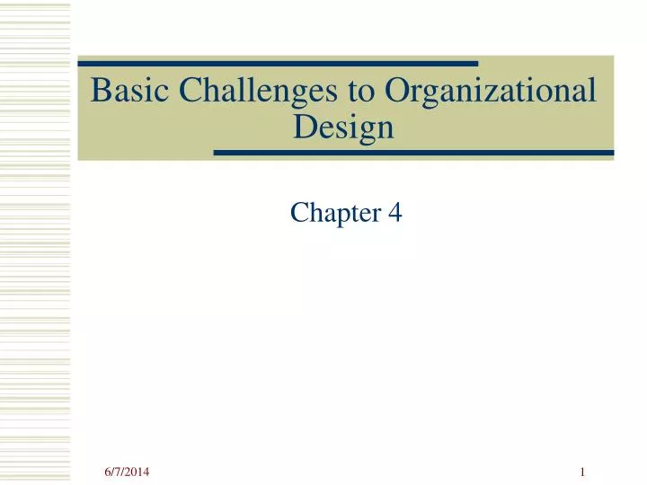 basic challenges to organizational design