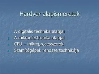 hardver alapismeretek