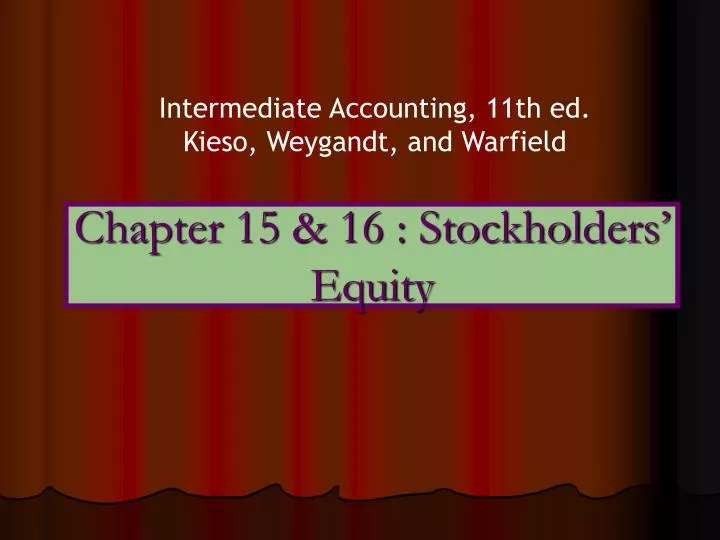 chapter 15 16 stockholders equity