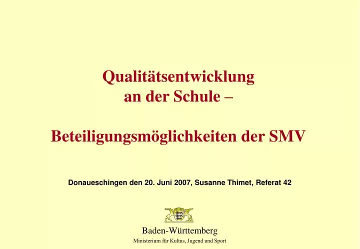 qualit tsentwicklung an der schule beteiligungsm glichkeiten der smv