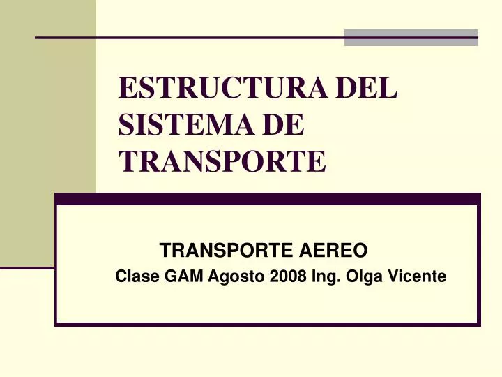 estructura del sistema de transporte