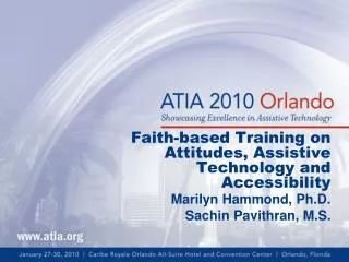 Faith-based Training on Attitudes, Assistive Technology and Accessibility