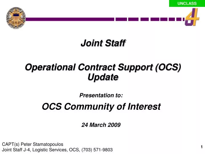 presentation to ocs community of interest 24 march 2009