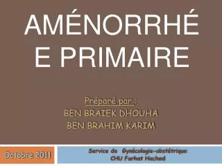 Aménorrhée primaire