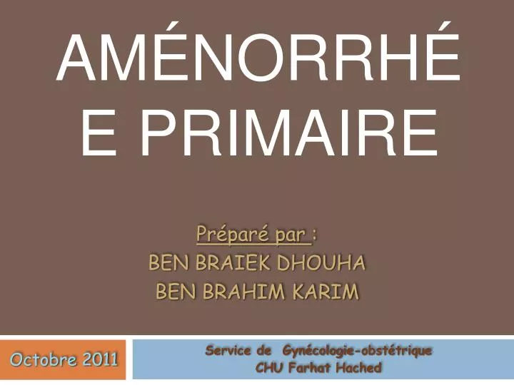 am norrh e primaire