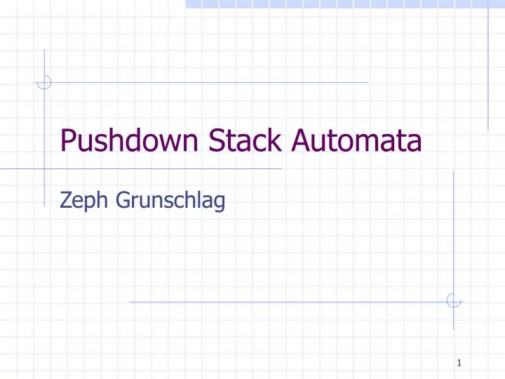 pushdown stack automata