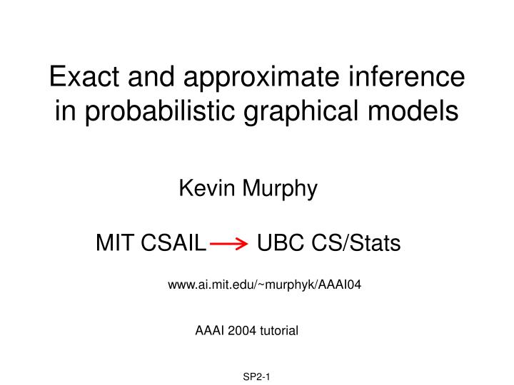exact and approximate inference in probabilistic graphical models