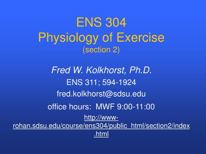 ens 304 physiology of exercise section 2