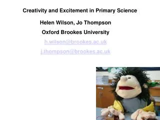 Creativity and Excitement in Primary Science