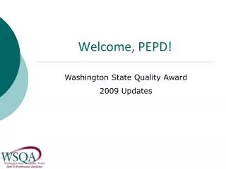 Welcome, PEPD!