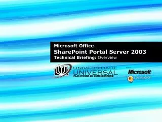 microsoft office sharepoint portal server 2003 technical briefing overview