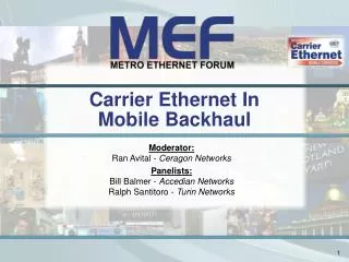 Carrier Ethernet In Mobile Backhaul