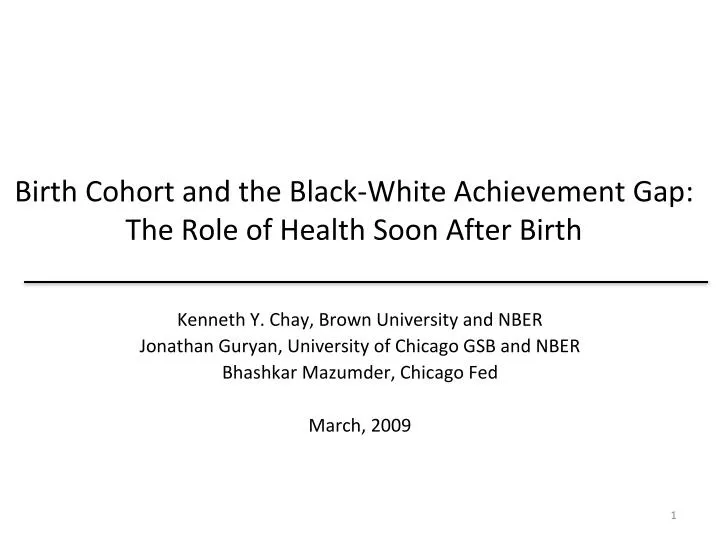 birth cohort and the black white achievement gap the role of health soon after birth