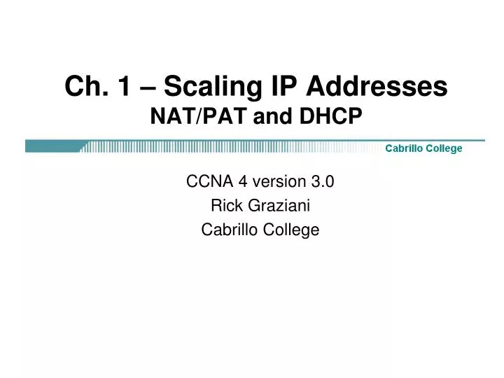 ch 1 scaling ip addresses nat pat and dhcp