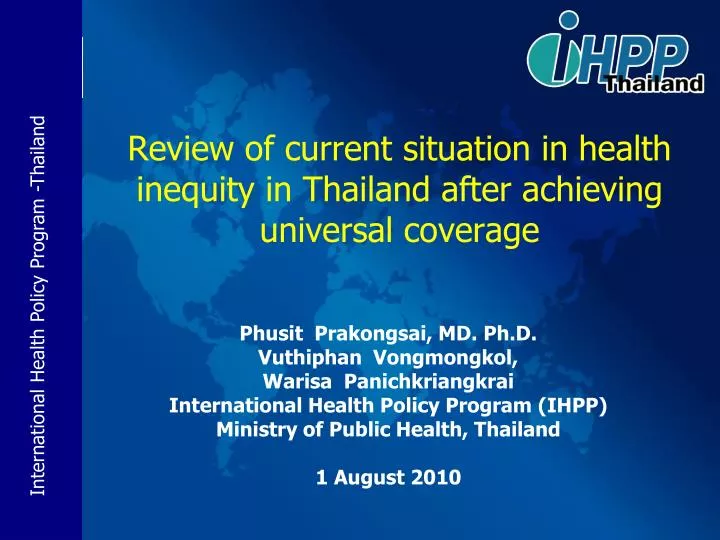 review of current situation in health inequity in thailand after achieving universal coverage