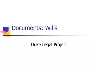 Documents: Wills