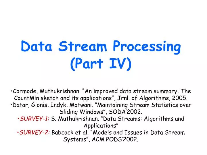 data stream processing part iv