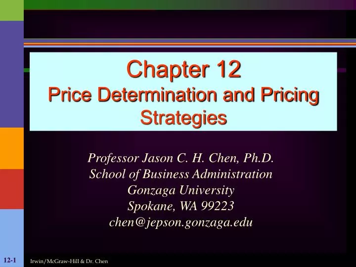 chapter 12 price determination and pricing strategies