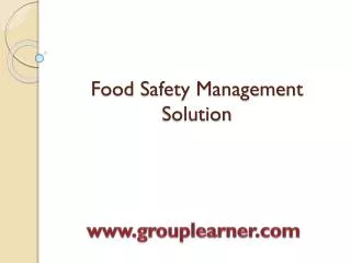 Food Safety Management Solution