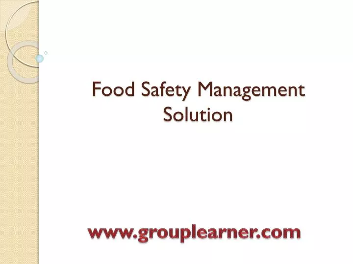 food safety management solution
