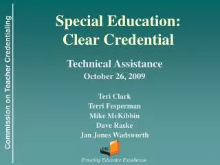 Special Education: Clear Credential