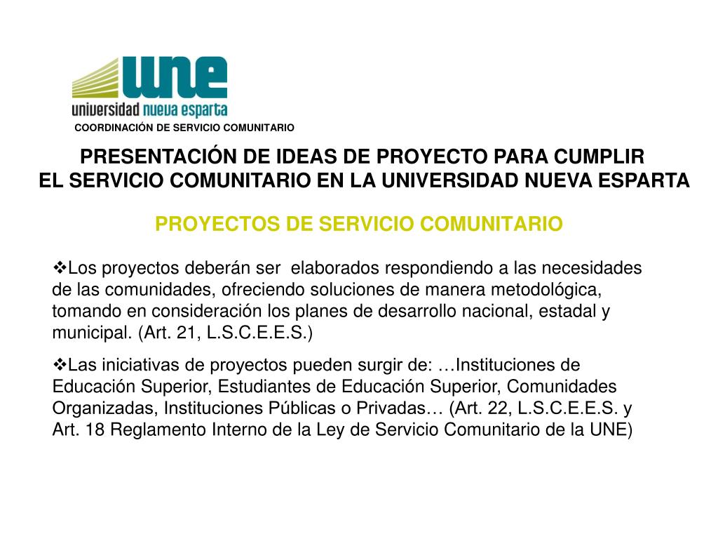 PPT - PROYECTOS DE SERVICIO COMUNITARIO PowerPoint Presentation, free ...