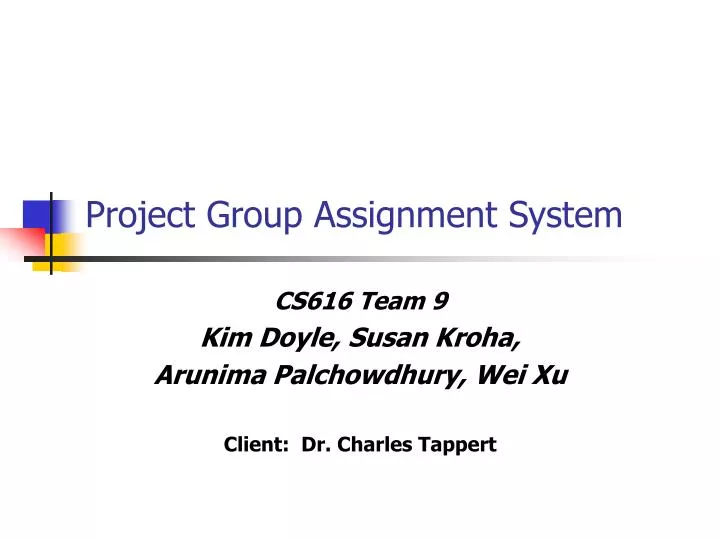 project group assignment system