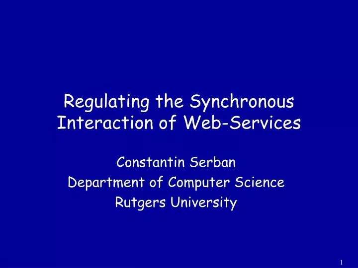 regulating the synchronous interaction of web services