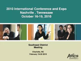 2010 International Conference and Expo Nashville , Tennessee October 16-19, 2010
